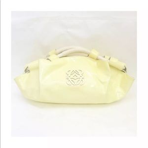 LOEWE Nappa Hand Bag Yellow Enamel